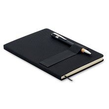 Cuaderno A5 con bolígrafo y soporte Negro