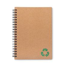 Cuaderno ecológico de cartón reciclado y con anillas 13x18,5 cm Verde