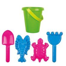 Cubo de playa con 5 herramientas para niños Multicolor