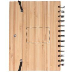 Cuaderno ecológico con tapas de bambú con bolígrafo a juego 13x18 cm | Trasero | 60 x 40