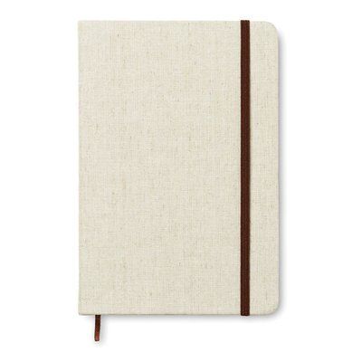 Cuaderno ecológico con banda elástica y marcapáginas 21x14,5 cm Beig