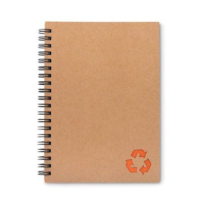 Cuaderno ecológico de cartón reciclado y con anillas 13x18,5 cm Naranja