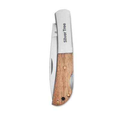 Cuchillo plegable con mango de acacia