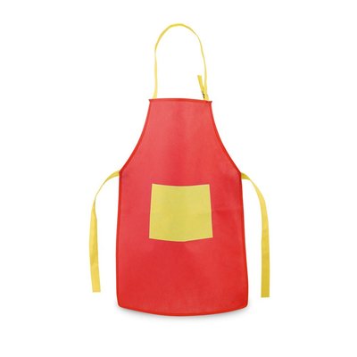 Delantal infantil con bolsillo Rojo