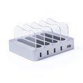 Estación de carga USB para 4 dispositivos Gris