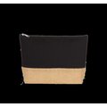 Estuche de canvas con base de yute natural Negro