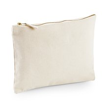 Estuche de algodón con cremallera Beige S