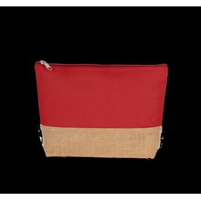 Estuche de canvas con base de yute natural Rojo