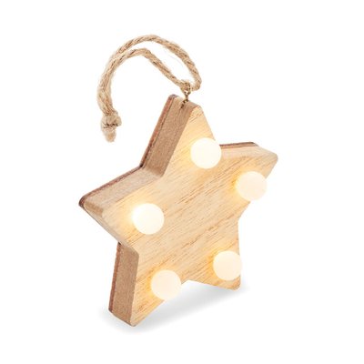 Estrella Adorno de Madera Iluminada