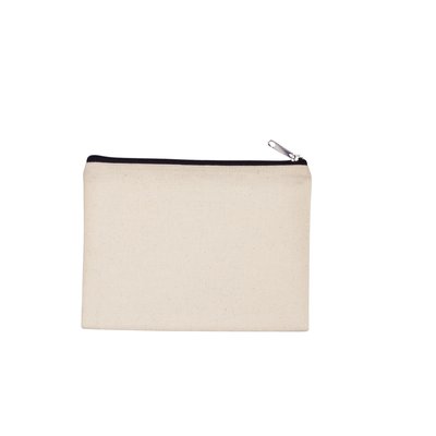 Estuche de algodón canvas mediano Beige