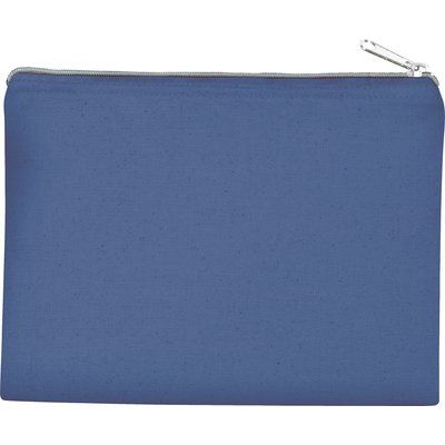 Estuche de algodón canvas mediano Dusty Blue / Silver