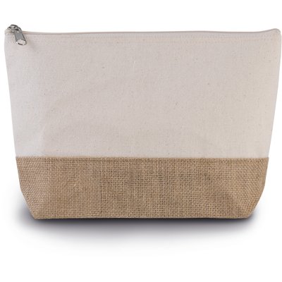 Estuche de canvas con base de yute natural Beige