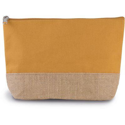 Estuche de canvas con base de yute natural Cumin Yellow / Natural