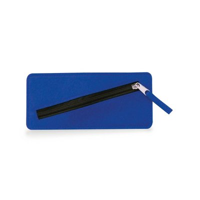 Estuche de Fieltro con Cremallera Cruzada Azul