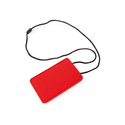 Estuche de Fieltro con Lanyard Ajustable Rojo