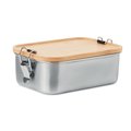 Fiambrera Inox 750ml con Tapa de Bambú Madera