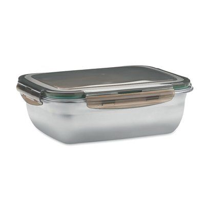 Fiambrera de acero inox Incluye separador Gris Transparente