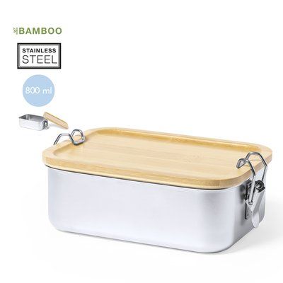 Fiambrera Hermética Inox/Bambú 800ml