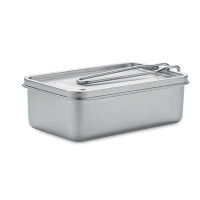 Fiambrera Inox con Asa Sujeción Plata