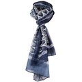 Foulard Estampado Poliéster Chiffon 35x155cm Azul