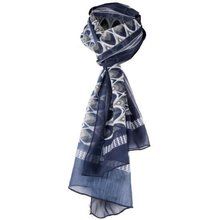 Foulard Estampado Poliéster Chiffon 35x155cm Azul