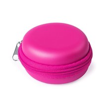 Funda portamonedas redonda de polipiel suave Fucsia