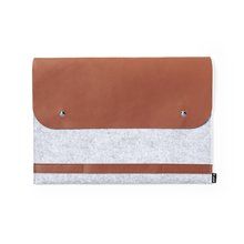 Funda Portátil 14" de Fieltro y Polipiel Gri