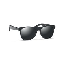 Gafas Sol UV400 Espejo con Bambú Negro