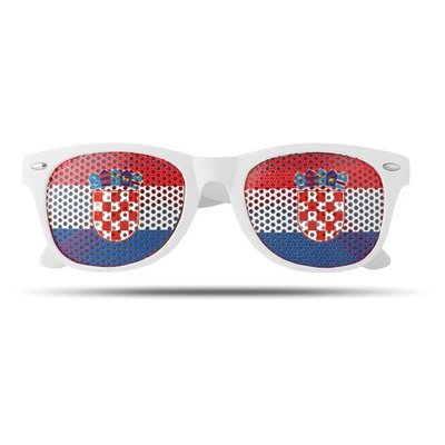 Gafas personalizadas con bandera en las lentes Blanco/azul