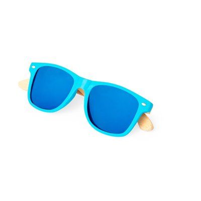 Gafas de sol bambú UV400 lentes espejo