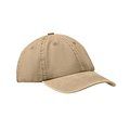 Gorra 6 paneles algodón lavado Kaki