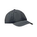 Gorra 6 paneles algodón lavado Negro