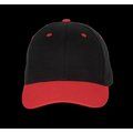 Gorra de algodón con 6 paneles y cierre ajustable Black / Red