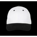 Gorra de algodón con 6 paneles y cierre ajustable White / Black