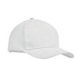 Gorra algodón grueso de 6 paneles con cierre de hebilla metal Blanco