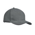 Gorra algodón grueso de 6 paneles con cierre de hebilla metal Gris