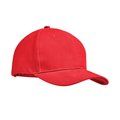 Gorra algodón grueso de 6 paneles con cierre de hebilla metal Rojo