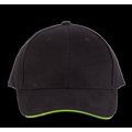 Gorra algodón grueso Black / Lime