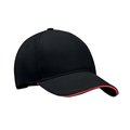 Gorra Béisbol Algodón 260gm Negro/Rojo