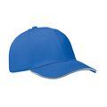 Gorra de béisbol de algodón cepillado Blanco/azul