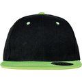 Gorra bicolor con visera plana Black / Lime