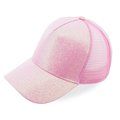 Gorra con Glitter y Rejilla Rosa