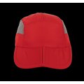 Gorra plegable de microfibra con velcro Rojo / Gris