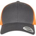 Gorra trucker retro bicolor Charcoal / Neon Orange