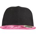 Gorra con Visera Plana y Ojales Rosa / Negro