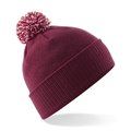 Gorro acrílico con pompón bicolor Burgundy / Off White