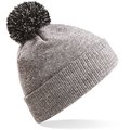 Gorro acrílico con pompón bicolor Gris