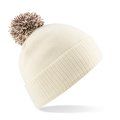 Gorro acrílico con pompón bicolor Off White / Mocha