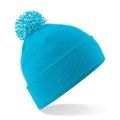 Gorro acrílico con pompón bicolor Surf Blue / Off White