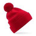 Gorro de algodón orgánico con pompón Classic Red